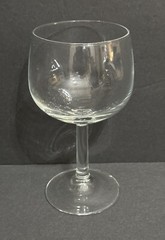 Bowl-Shaped Tasting Wine Glass, 6.5”H Clear Lead Crystal Stemware, France