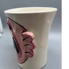 Vintage Double Creek Barwick signed whimsical Flamingo pottery Mug