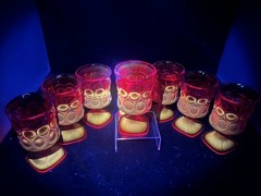 Vintage Noritake Set Of 8 Red Wine Water Goblets Etched J Spotlight- Glow