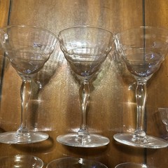 Set Of 9 Vintage Liquor Cocktail Stemmed Clear Glass 5”
