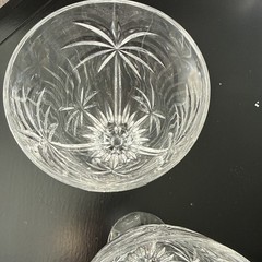 NEW Set Of 2 Godinger Shannon Palm South Beach Crystal Water Wine Glasses 8 Inch