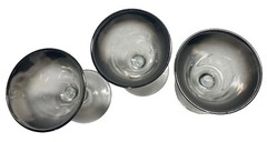 Vintage Set of 3 Silver Fade Cordial Shot Glasses 3.75” T x 1.75”D-Unique