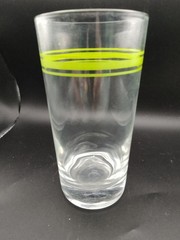 MCM Corelle Corning Coordinates Green Stripe Highball Tumblers Set of 4 Vintage