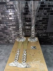 Millennium 2000 Cristal D’Arques Champagne Flutes Set of 2 France Vintage