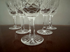 Set 5 Vtg WATERFORD CRYSTAL Lismore 3.5″ Liqueur/Footed/Vodka Shot Glasses 1 oz