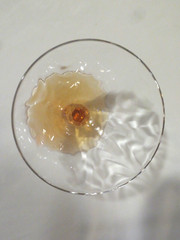 SET OF 6 FOSTORIA LOOP OPTIC AMBER STEM COUP GOBLETS #5093