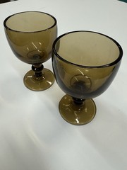 Vintage Imperial Hoffman House Smoke Glass Goblets Pair 1960s–70s MCM
