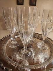 Lenox Embrace iced tea/ water goblets cut crystal, discontinued, set of 4