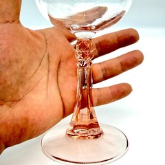 Cristal d’Arques Durand CRA35 Pink Spiked Stem Wine Goblets Set of 4