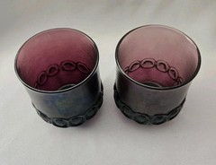 SET OF 2 FRANCISCAN MADEIRA PLUM GLASS DOUBLE OLD FASHIONED 4″