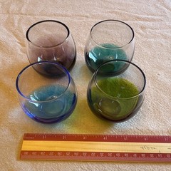 Set of 4 DANSK Glasscapes Cordial Glasses in Various Colors 4oz each