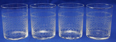 Antique Needle Etched (4) Vodka or Shooter Glasses, 2 1/2″ (S51)