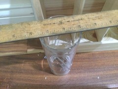 6 MIKASA CHEERS shots glasses 4.75» etched dots lines
