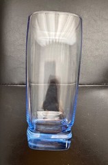 Libbey Carrington Rare Light Blue Translucent Glass Tumblers Square Bottom