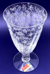 Fostoria Chintz Floral Etch Crystal Glass 6″ Iced Tea Stem #6026 Vtg Single READ