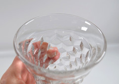 (1) Fostoria American Clear Ice Tea Tumbler 5 3/4” Footed Cubist Glass Flared