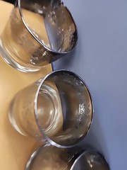 Set of 6 Vintage MCM Silver Overlay Dorothy Thorpe Sliver Fade Rocks Glasses Rd