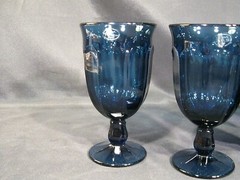 Noritake Provincial Colonial Dark Blue Iced Tea Glasses Set of 4