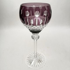 Godinger King Louis Amethyst Cut Clear Crystal Glass Hock Wine Goblet 7.75″
