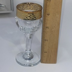 Set of 6 Vintage Cordial Liquor Glasses Gold Rimmed Barware – Crystal Mode Italy