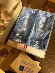 iittala Tapio Goblet Beer Glass Pair Set Unused with Box Rare signed