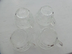 Vintage Set of 4 Punch Bowl / Dessert Cups w Raised Dot design VG+