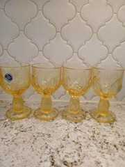 Vintage Tiffin Franciscan Cabaret Wine Goblet Lotus Flower Heavy