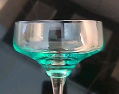 2 Vintage Sasaki Harmony Aqua Champagne 5″ Tall Sherbet Glasses (B1-G3)