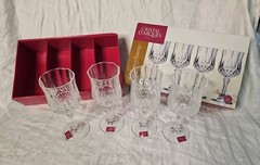 Cristal D’arques Longchamp Two Sets of Wine Glasses 5 1/2 Oz Crystal
