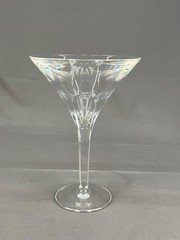 HTF Waterford Crystal ECLIPSE Clear 7 3/4″ Martini Glass w/ ‘H’ Monogram: MINT