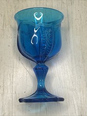 Fenton Vintage Empress Colonial Turquoise Blue 6 1/2” Water Goblet