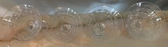 4 Champagne/Tall Sherbet Athena by DUNCAN & MIL Stem #D-1, Geometric Cut On Bowl