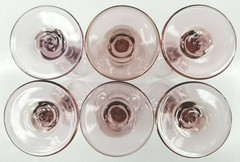 6 Libbey Premiere Pink Water Goblets Set Vintage Elegant Stemware Plum Glass Lot