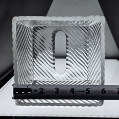 Ribbed Square Heavy Cut Glass Tissue Box Holder 4lb Weight 5 & 1/4″ Interior EUC