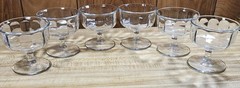 Vintage Ribbed Sherbet Dessert Glasses Set Of 6
