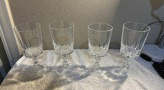 Cristal d’Arques Louvre 6 5/8″ Water Goblets Large Wine Glasses Excellent Set 4