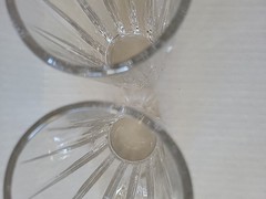 3 Vintage Crystal Highball Glasses Vertical Thick Heavy 6″ Water Set MCM Glass
