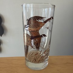 Vintage LIBBEY Canadian Geese in Flight High Ball Glasses 12 Oz