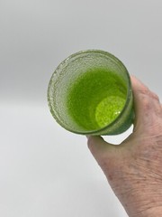 Vintage Drinking Glass With Rubberized Coating/non-slip Texture 1970’s Green (1)