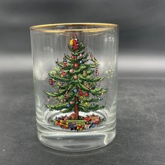 Spode Christmas Tree Double Old Fashioned Glasses Tumblers W Box – Lot Of 4