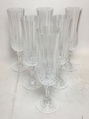 Lot of 6 Vintage Cristal D’Arques Durand Longchamp Fluted Champange Glasses
