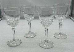Cristal D’Arques Durand Diamant Water/Wine/ Iced Tea Goblets Set Of 4 MINT