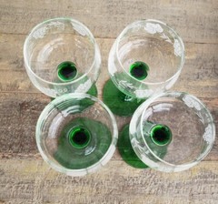 Set of 4 Rhine Wine Flared Emerald CRISTAL D’ARQUES-DURAND 6⅜” Etched Grapes 🎄
