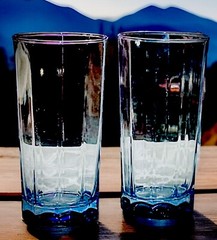 RARE ANCHOR HOCKING REFLECTIONS TUMBLER Light Blue Glass Tumbler Set Of 2