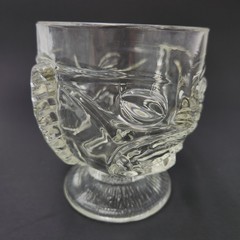 Vintage Tiki Glass Two Faced Goblet Happy Sad Face Cocktails Hawaiian 4.5 Inch