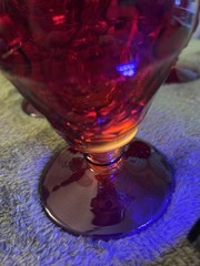 Set of 4 Vintage Mid-Century Viking Glass «Georgian Ruby» Red Goblets- Glows
