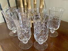 Rock Sharpe Sutton Vtg Cut Glass Water Goblets/Wine Iced Tea Glasses Your Choice