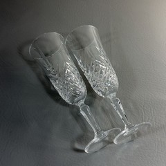 Cristal d’Arques Masquerade Crystal Champagne Flutes Set of 2 France 8.5″