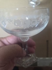 6 ROSENTHAL CLASSIC ROSE GARLAND CRYSTAL WINE CHAMPAGNE MARTINI 1 of 2 GLASSES