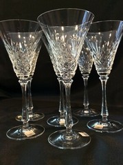 6 Oscar de la Renta Waldorf Signed Crystal Wine Flutes Water Size With Tags
